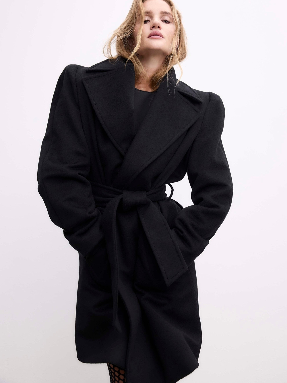 WARDROBE.NYC Black Wrap Belted Coat